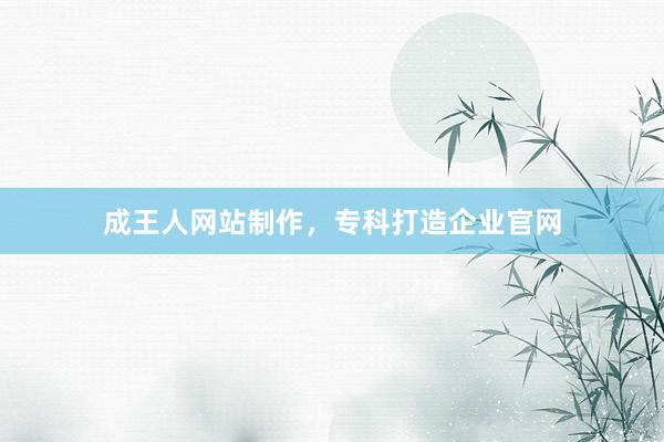 成王人网站制作，专科打造企业官网