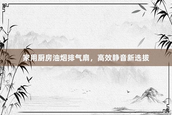 家用厨房油烟排气扇，高效静音新选拔